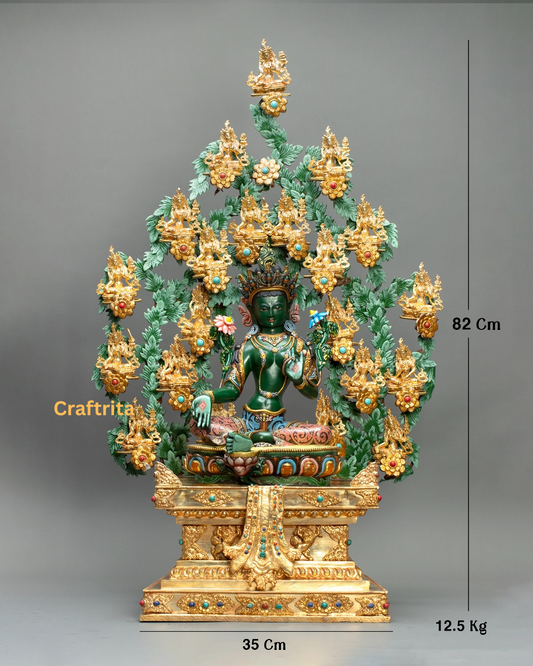 21 Tara Goddess Statue – Exquisite Tibetan Buddhist Deity Sculpture | Premium Spiritual Art & Meditation Altar Decor