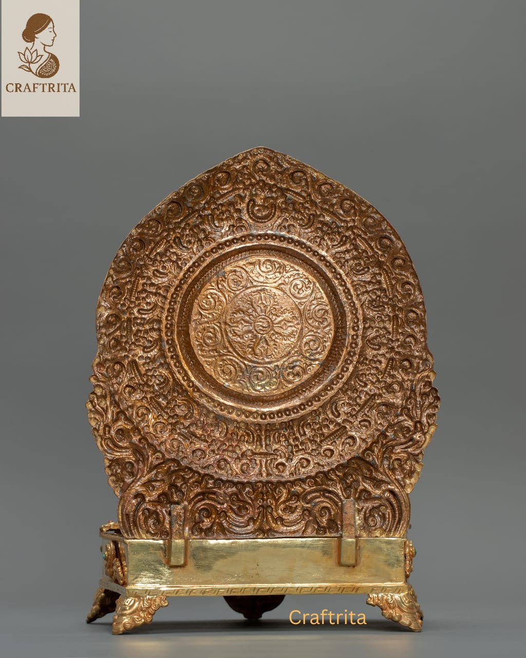 Shakyamuni Buddha on Throne Statue β Handcrafted in Nepal | Tibetan Buddhist Art for Spiritual Home Decor