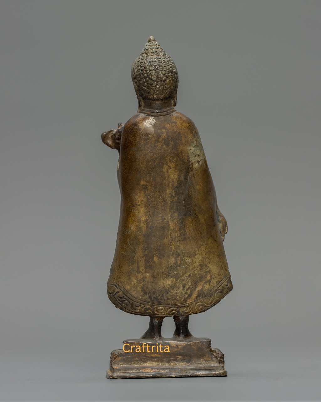 Dipankara Buddha Statue 0.6kg – Handmade in Nepal | Bronze & Copper with Antique Finish | Tibetan Buddhist Enlightened Buddha | Spiritual Home Decor