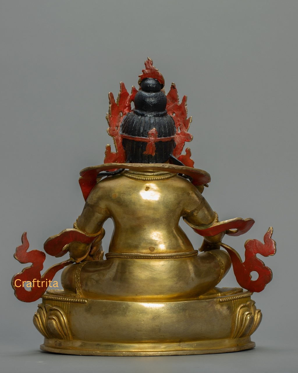 Dzambhala Wealth Deity Statue β Handmade Nepalese Tibetan Buddhist Art for Home Deco