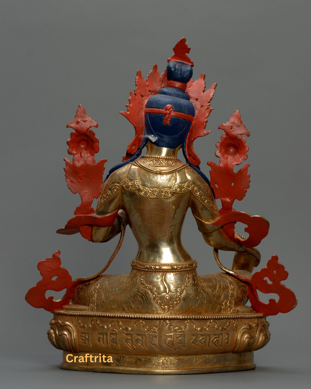 Green Tara Statue 5.4kg – Handcrafted Copper | 24K Gold-Plated Fire-Gilded | Premium Buddhist Art from Nepal