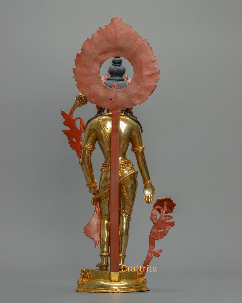 Padmapani Avalokiteshvara Statue – Copper with 24K Gold Plating | Tibetan Bodhisattva of Compassion for Meditation & Spiritual Decor