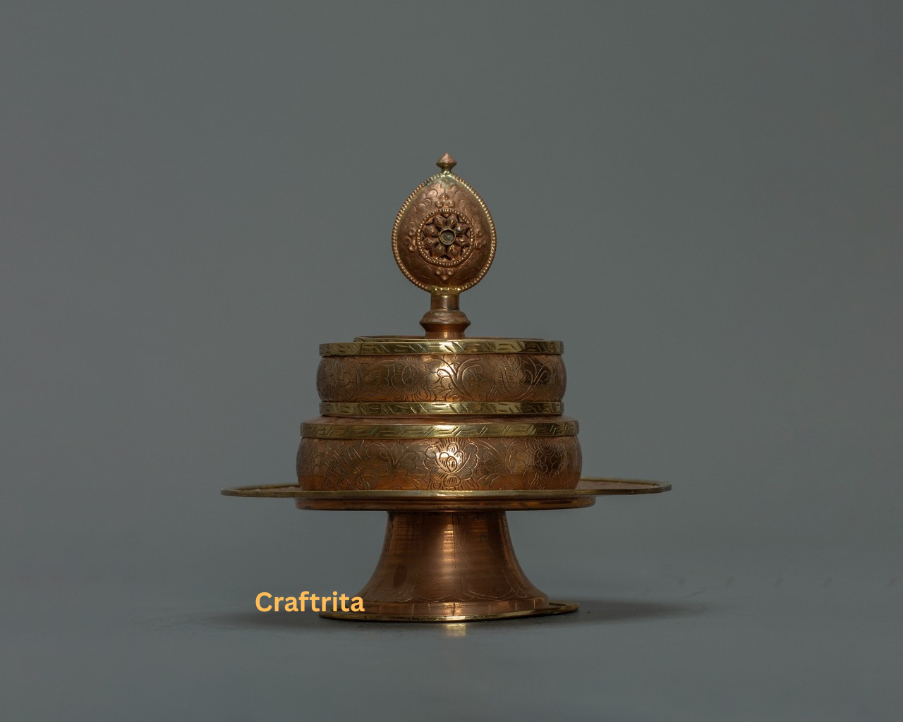 Handmade Tibetan Mandala Set – Copper Buddhist Ritual Art | Nepalese Spiritual Decor