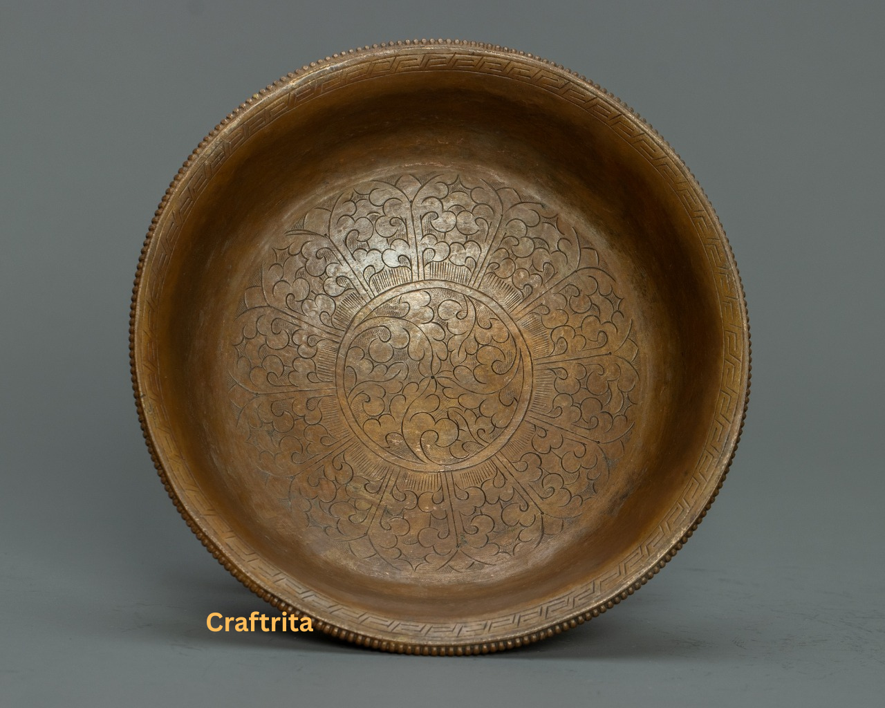 Tibetan Serkyem Offering Bowl β Handmade Copper with 24K Gold Gilding | Buddhist Ritual Altar Bowl | Made in Nepal