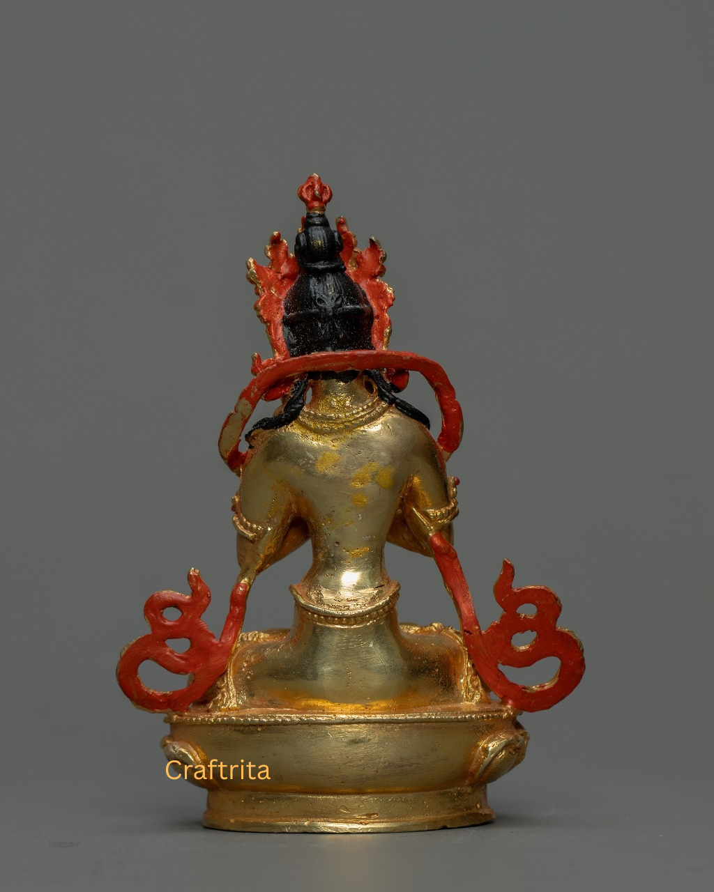 Vajradhara Buddha Statue 0.5kg – Copper Body with 24K Gold Plating by Fire Gilding | Handmade Tibetan Buddhist Primordial Buddha for Spiritual Home Decor