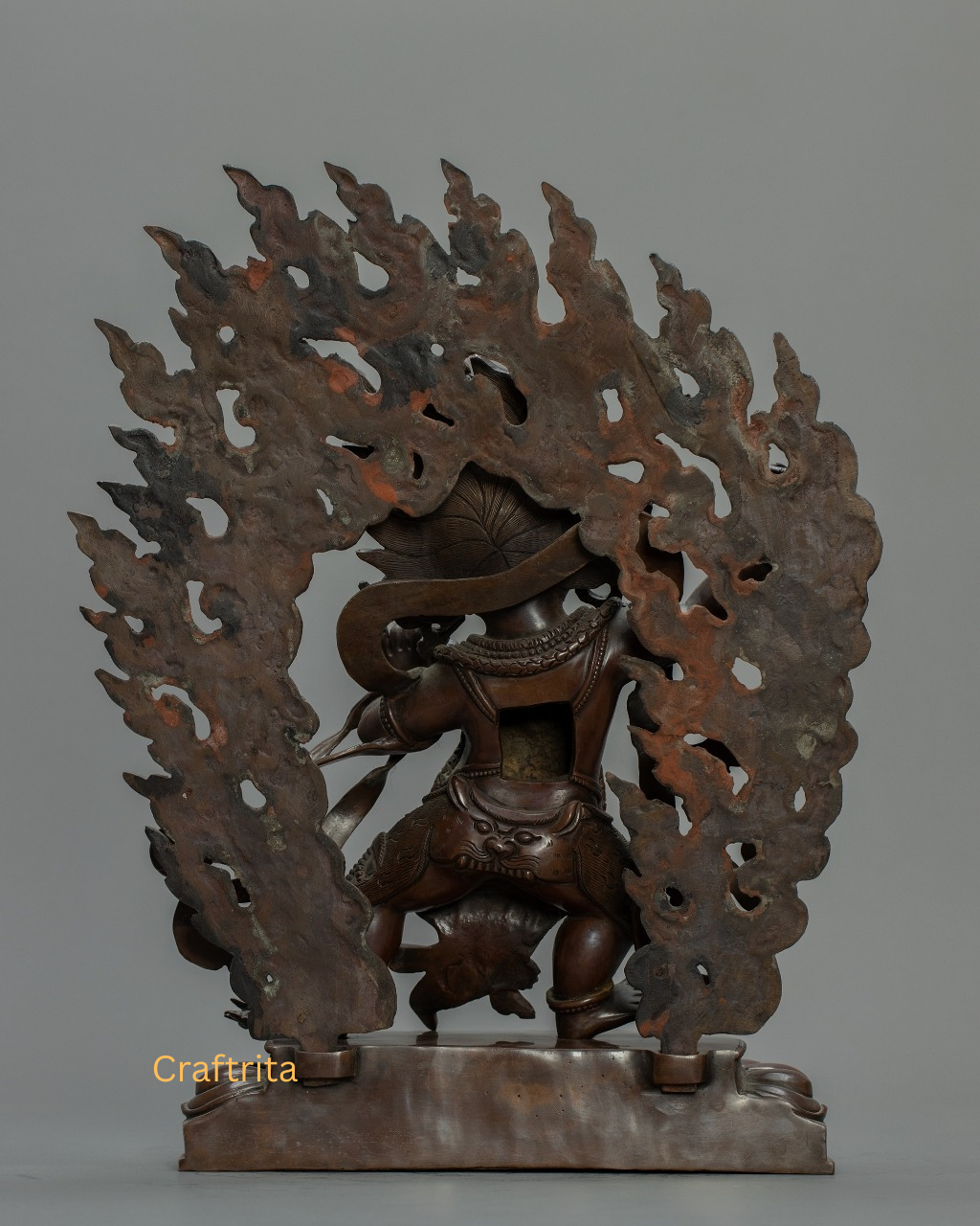 Handcrafted Vajrapani Statue β Tibetan Protector Deity of Strength & Courage | Oxidized Copper | Made in Nepal