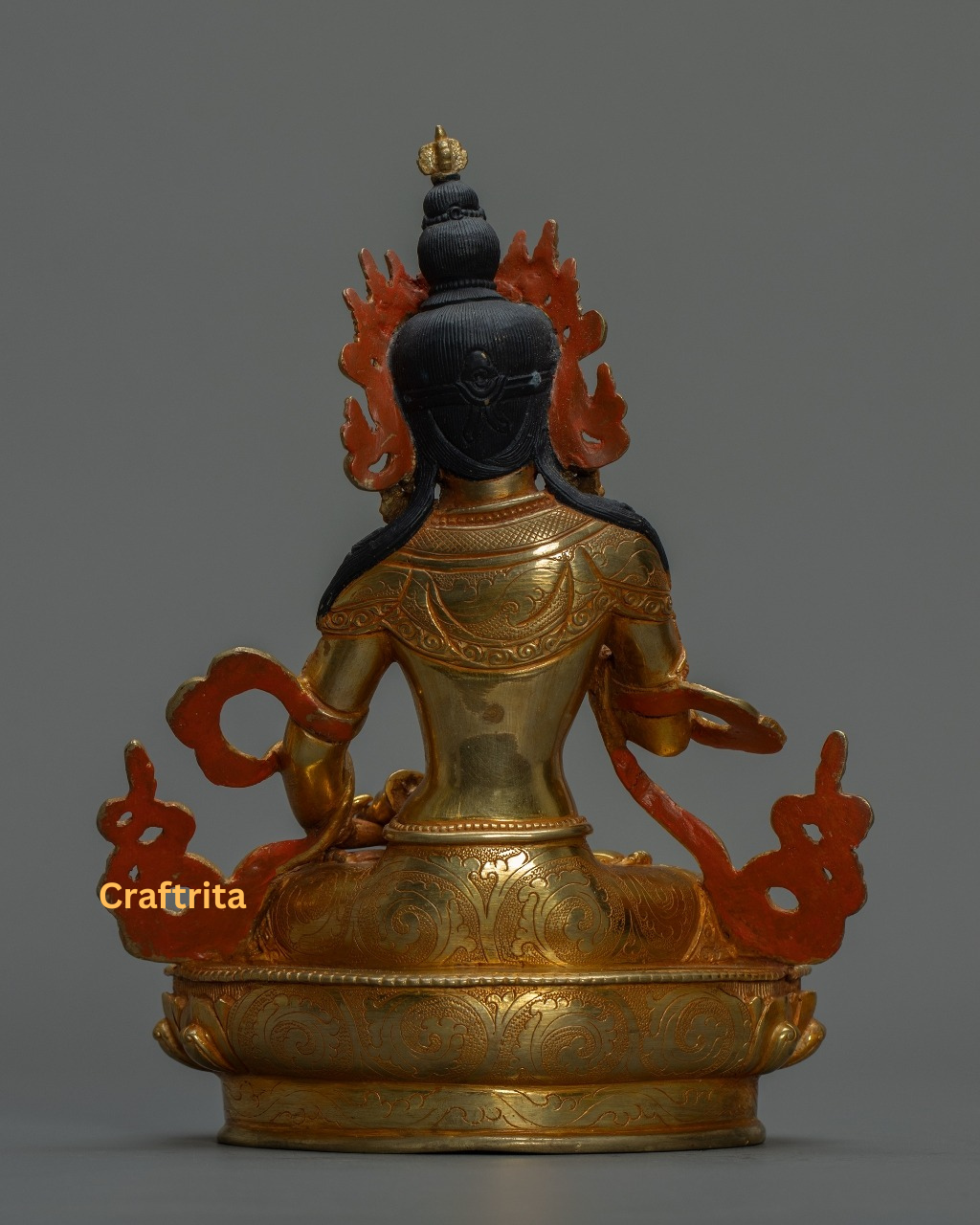 Vajrasattva Statue 1.3 kg – Copper Body with 24K Gold Plated Fire Gilding | Handmade Tibetan Buddhist Deity of Purification for Spiritual Home Decor