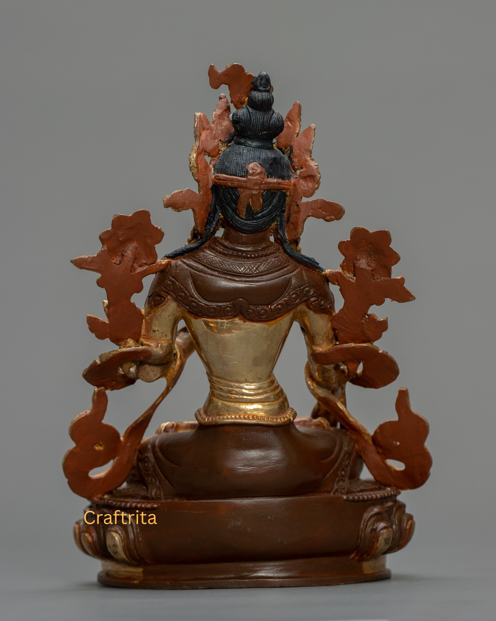 White Tara Statue 1.1kg – Handmade in Nepal | Copper Body with 24K Gold Plating by Fire Gilding & Acrylic Painting | Tibetan Buddhist Goddess of Healing & Longevity