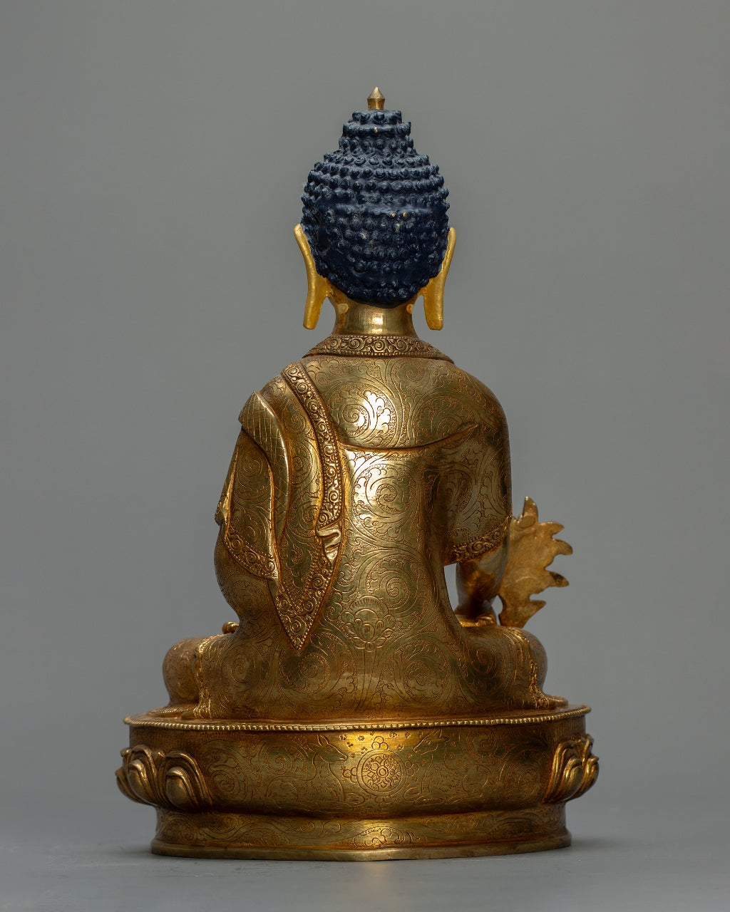Medicine Buddha Statue 3kg – Handmade in Nepal | Copper Body with 24K Gold Plating & Fire Gold Gilding | Spiritual Buddhist Art & Home Decor