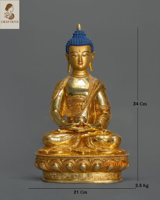 Amitabha Buddha Statue | Deity of Infinite Light | Handmade Spiritual Sculpture for Meditation