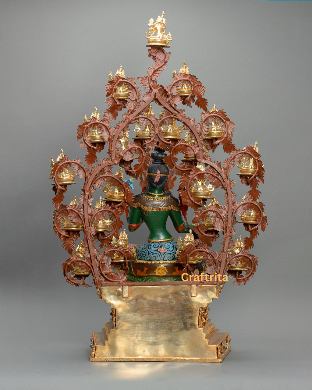 21 Tara Goddess Statue – Copper Body with 24K Gold Plating & Fire Gold Gilding – 12.5kg Tibetan Buddhist Deity Sculpture | Spiritual Art & Home Decor | Meditation Altar Idol