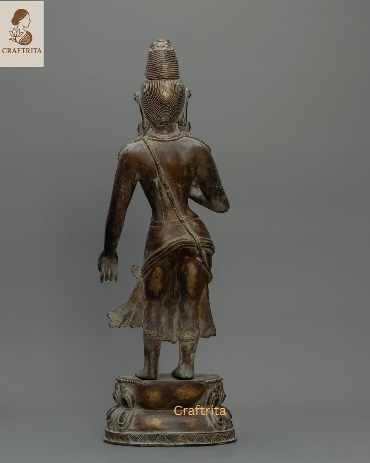 Maitreya Buddha Statue – Antique Finish Bronze & Copper Sculpture | Handmade Buddhist Art for Spiritual Home Decor