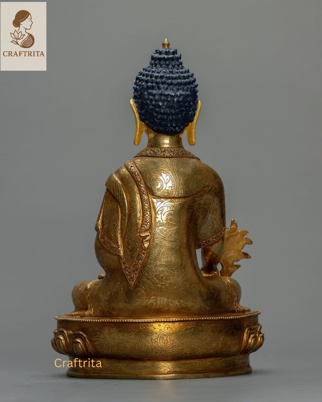 Handmade Medicine Buddha – Copper Statue with 24K Gold | Tibetan Healing Deity