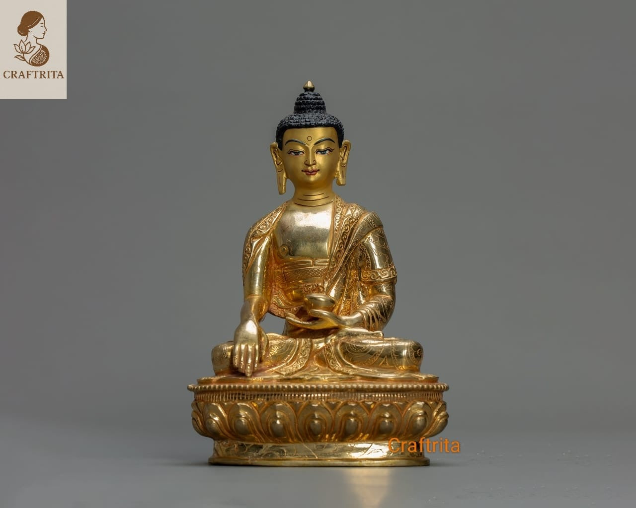 Shakyamuni Buddha Statue – Handmade in Nepal | Tibetan Buddhist Symbol of Enlightenment & Peace