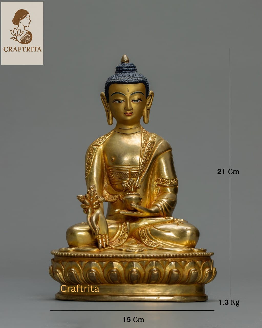 Healing Medicine Buddha Statue – Handcrafted Tibetan Deity of Wellness & Enlightenment