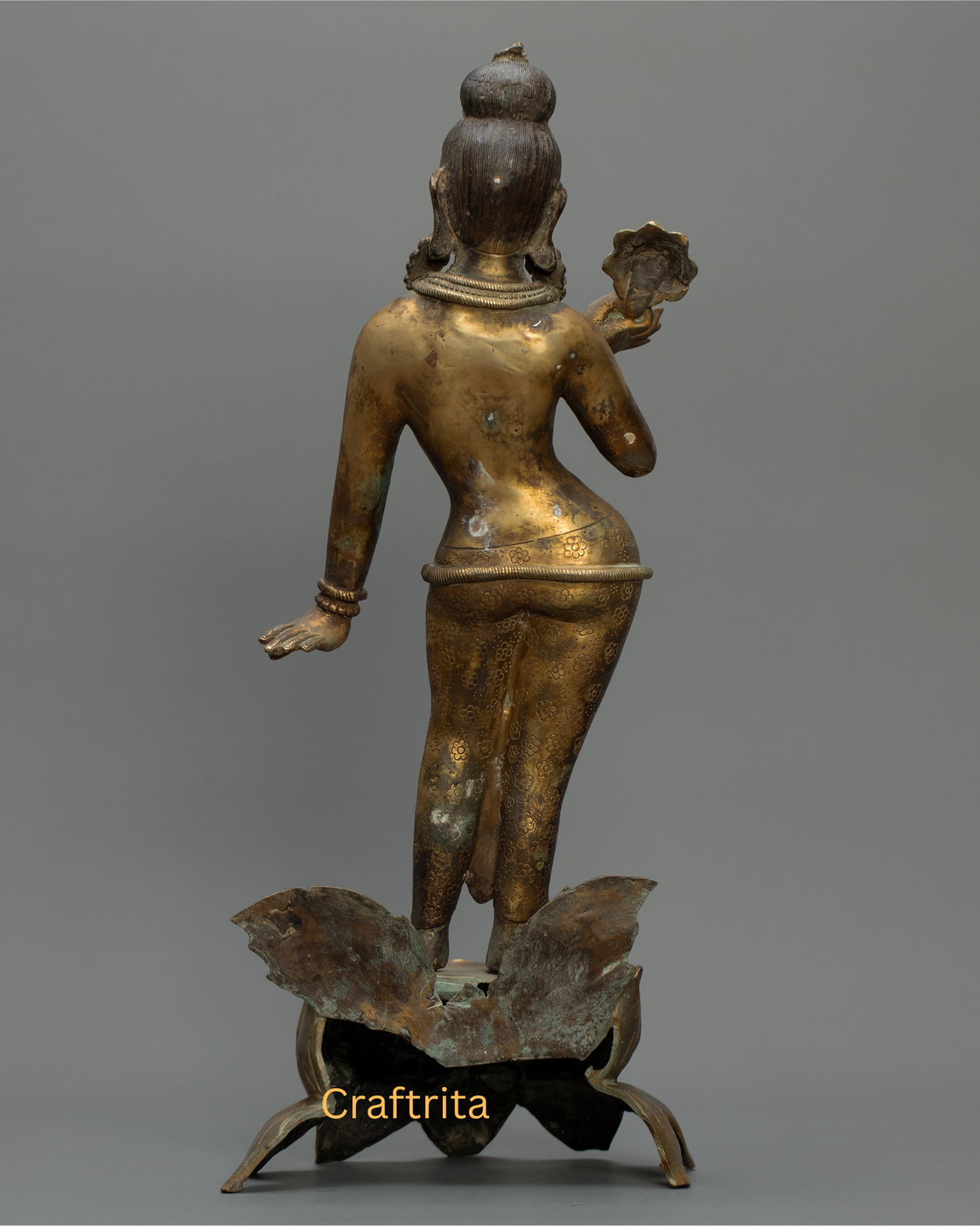 Maya Devi Statue 4.5kg – Handmade in Nepal | Antique Finish Bronze & Copper | Buddhist Goddess of Birth & Spiritual Home Decor