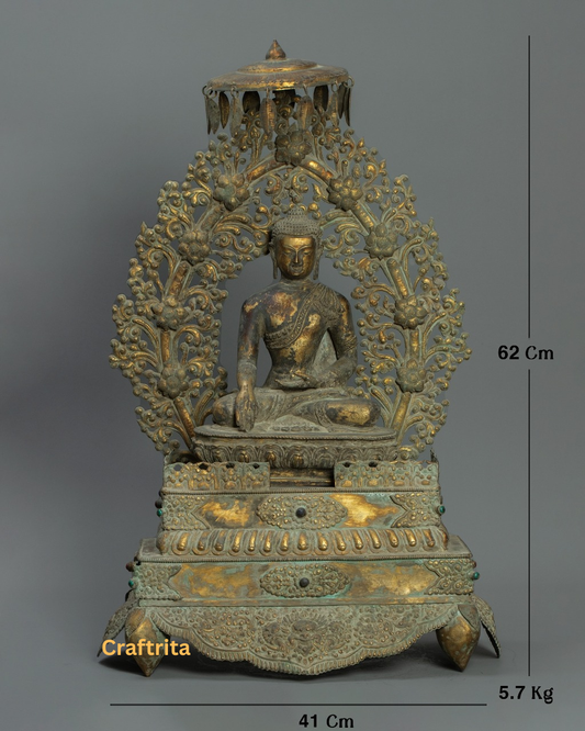 Antique Shakyamuni Buddha Statue –  Nepalese Buddhist Art & Home Decor