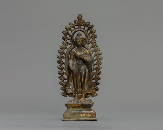 Dipankara Buddha Statue – Antique Finish Bronze & Copper Sculpture | Spiritual Home Decor