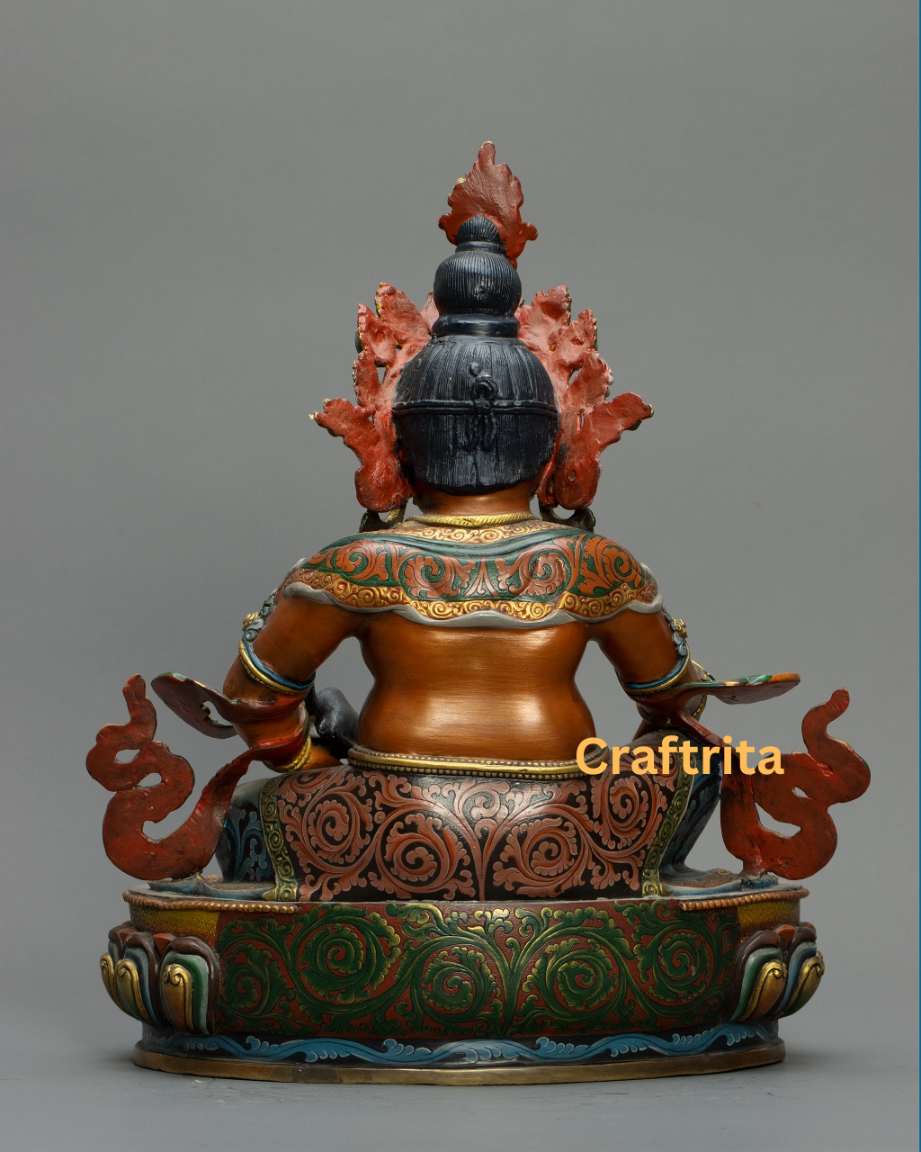 Dzambhala Statue – Wealth Deity – 4kg Copper Body with 24K Gold Plating & Fire Gilding – Buddhist Spiritual Art & Home Decor