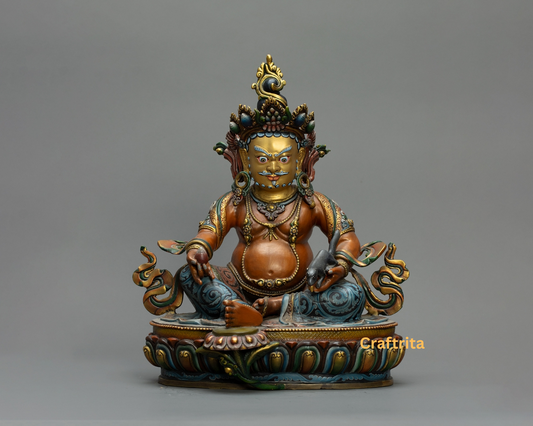 Dzambhala Statue – Handmade Tibetan Wealth Deity | Buddhist Prosperity & Spiritual Home Decor