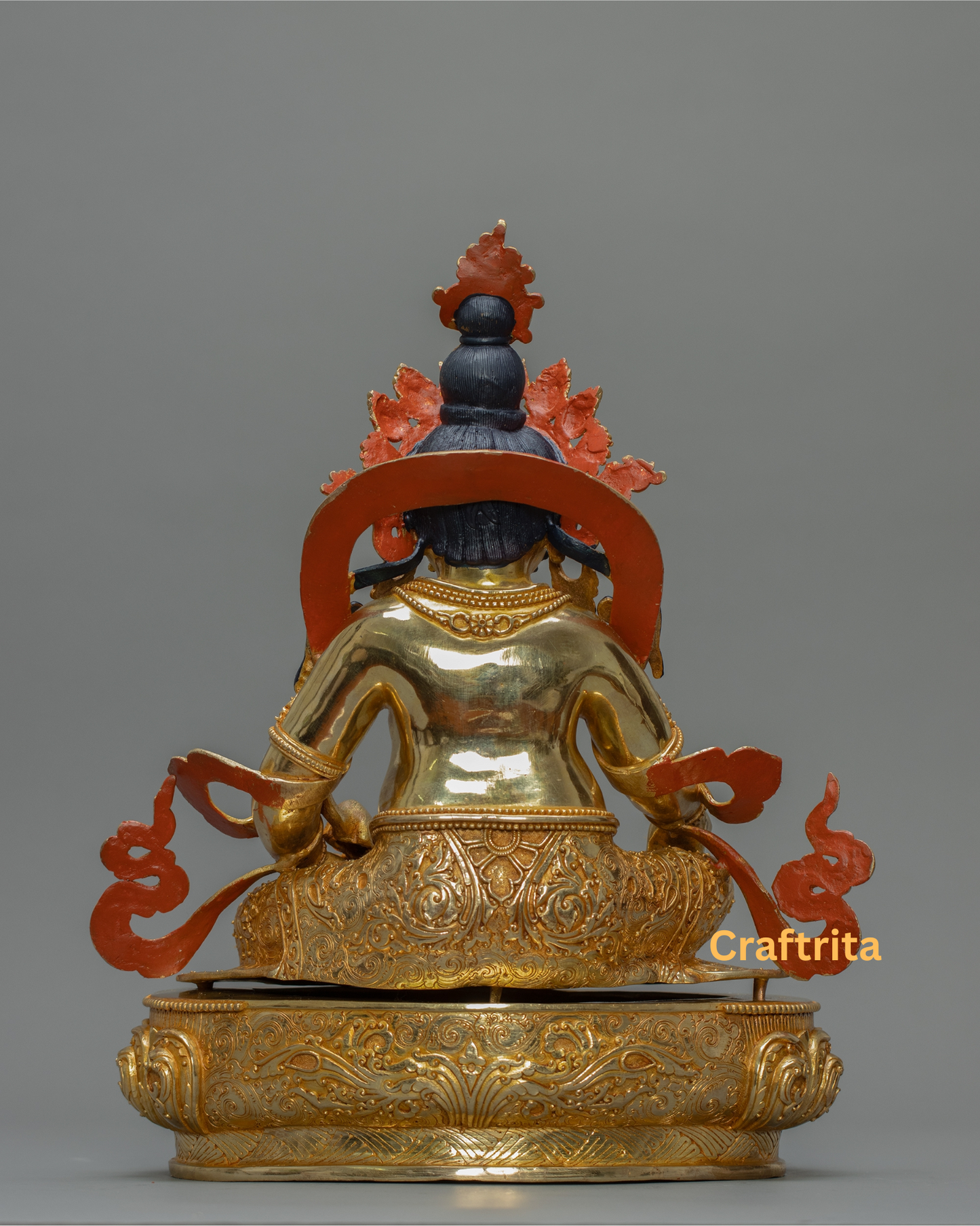 Dzambhala Statue 5kg – Handmade in Nepal | Copper with 24K Gold Plating & Fire Gilding | Tibetan Buddhist Art & Spiritual Home Decor