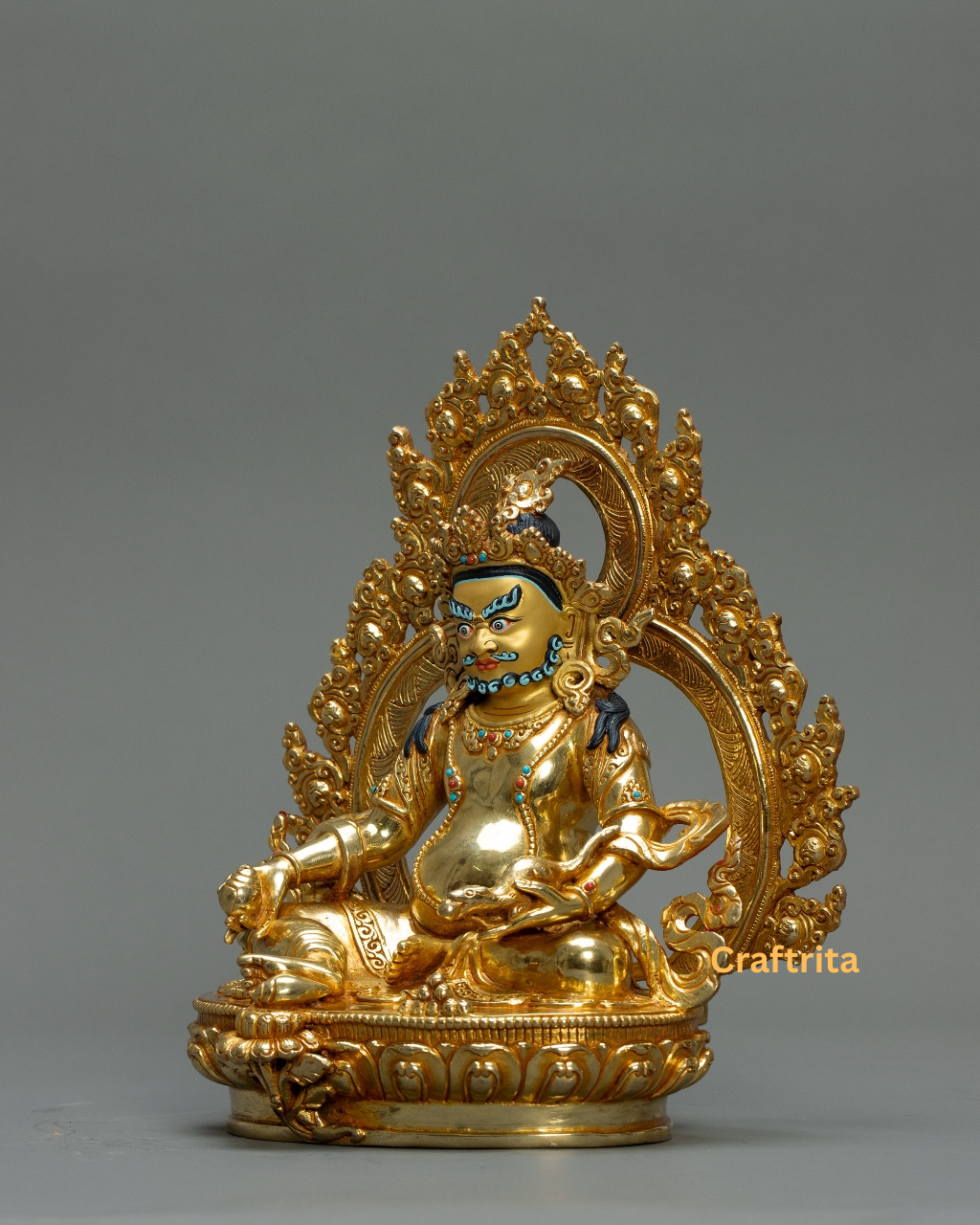 Dzambhala Statue – 2.6kg | Copper with 24K Gold Plating & Fire Gold Gilding