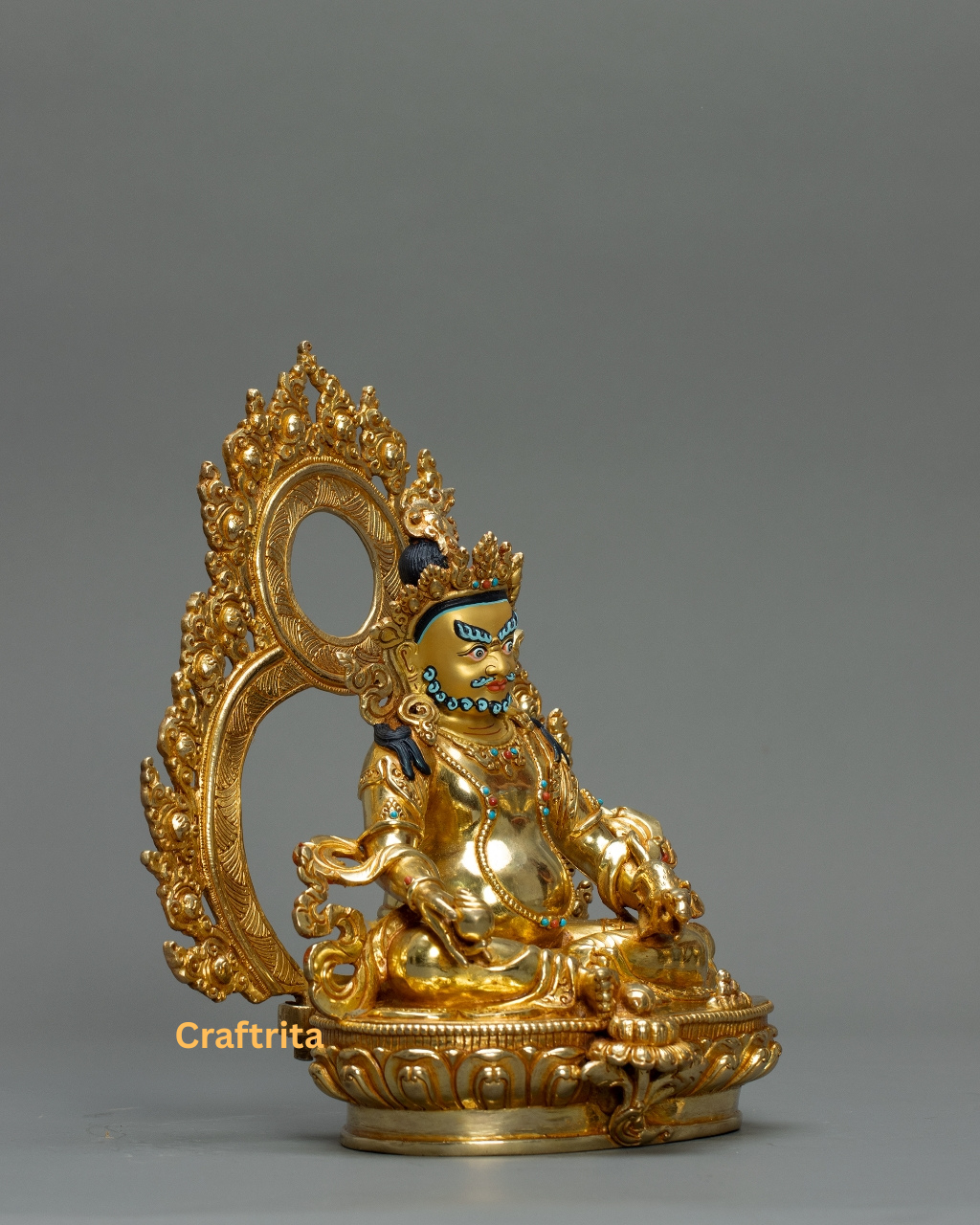 Dzambhala Statue – 2.6kg | Copper with 24K Gold Plating & Fire Gold Gilding