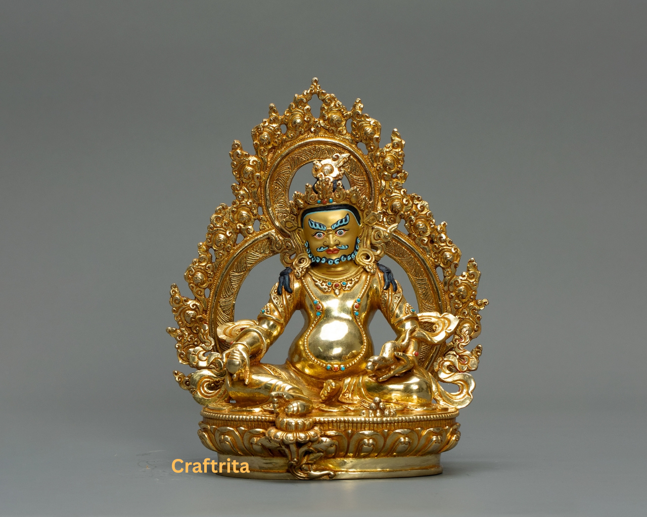 Dzambhala Statue – 2.6kg | Copper with 24K Gold Plating & Fire Gold Gilding