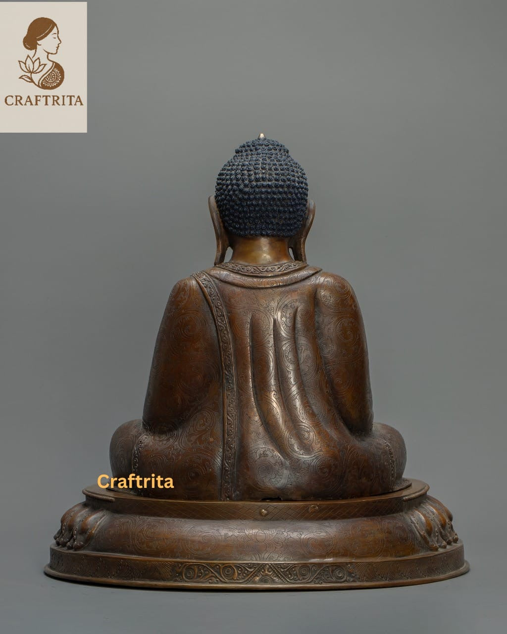 Oxidized Shakyamuni Buddha Statue – Handmade Copper Sculpture | Tibetan Buddhist Deity for Spiritual Home Decor