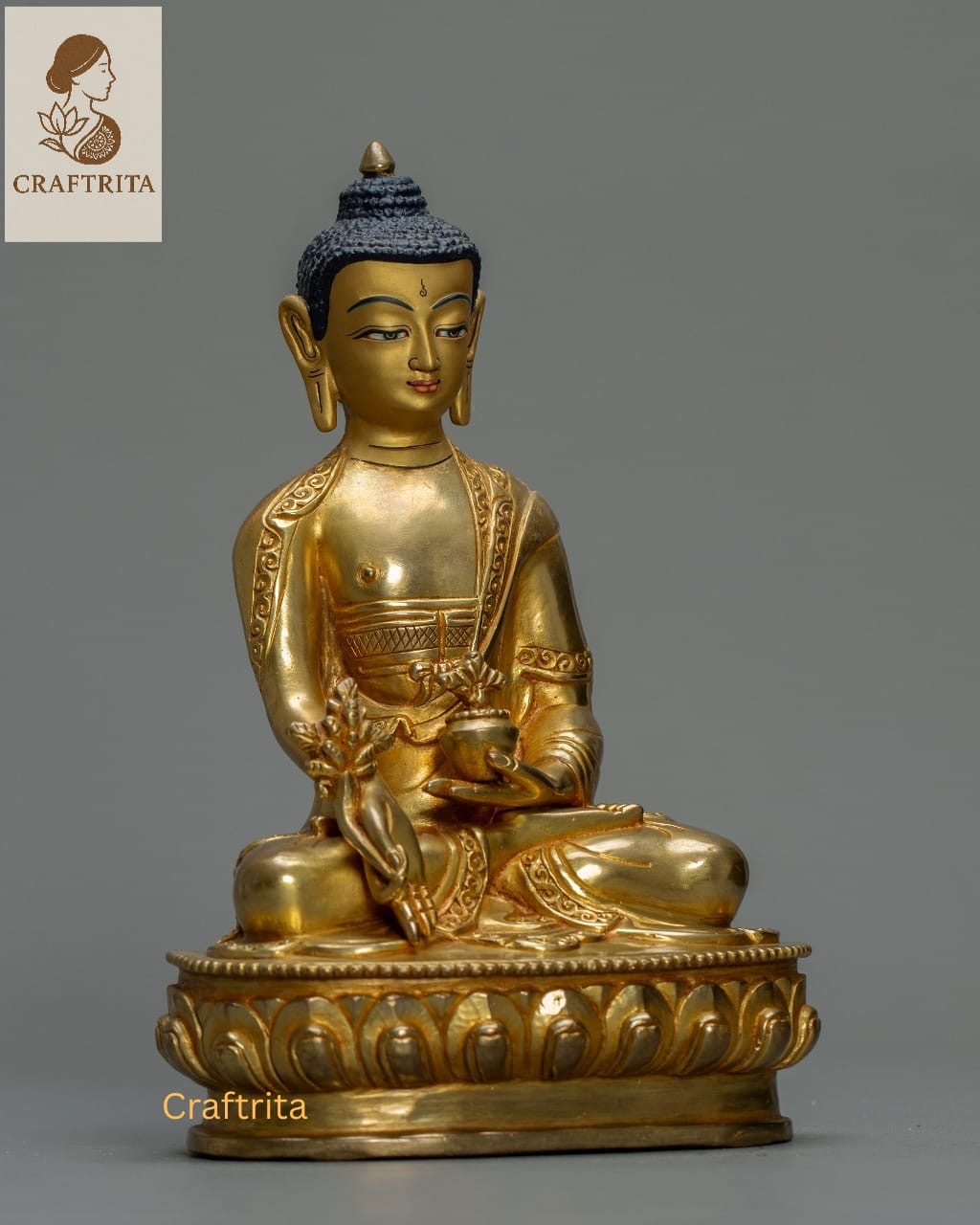Healing Medicine Buddha Statue – Handcrafted Tibetan Deity of Wellness & Enlightenment