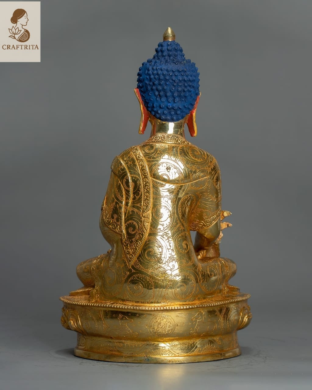 Medicine Buddha Statue – Artisan Copper with 24K Gold Gilding | Meditation & Altar Art
