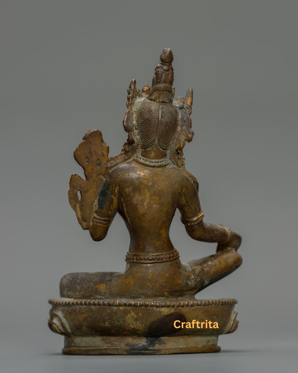 Green Tara Statue 0.9kg – Handmade in Nepal | Antique Finish Bronze & Copper | Tibetan Buddhist Goddess of Compassion & Protection | Spiritual Home Decor