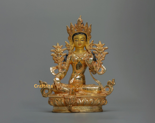 Green Tara Tibetan Statue  – Handmade Goddess of Compassion | Spiritual Home & Meditation Decor