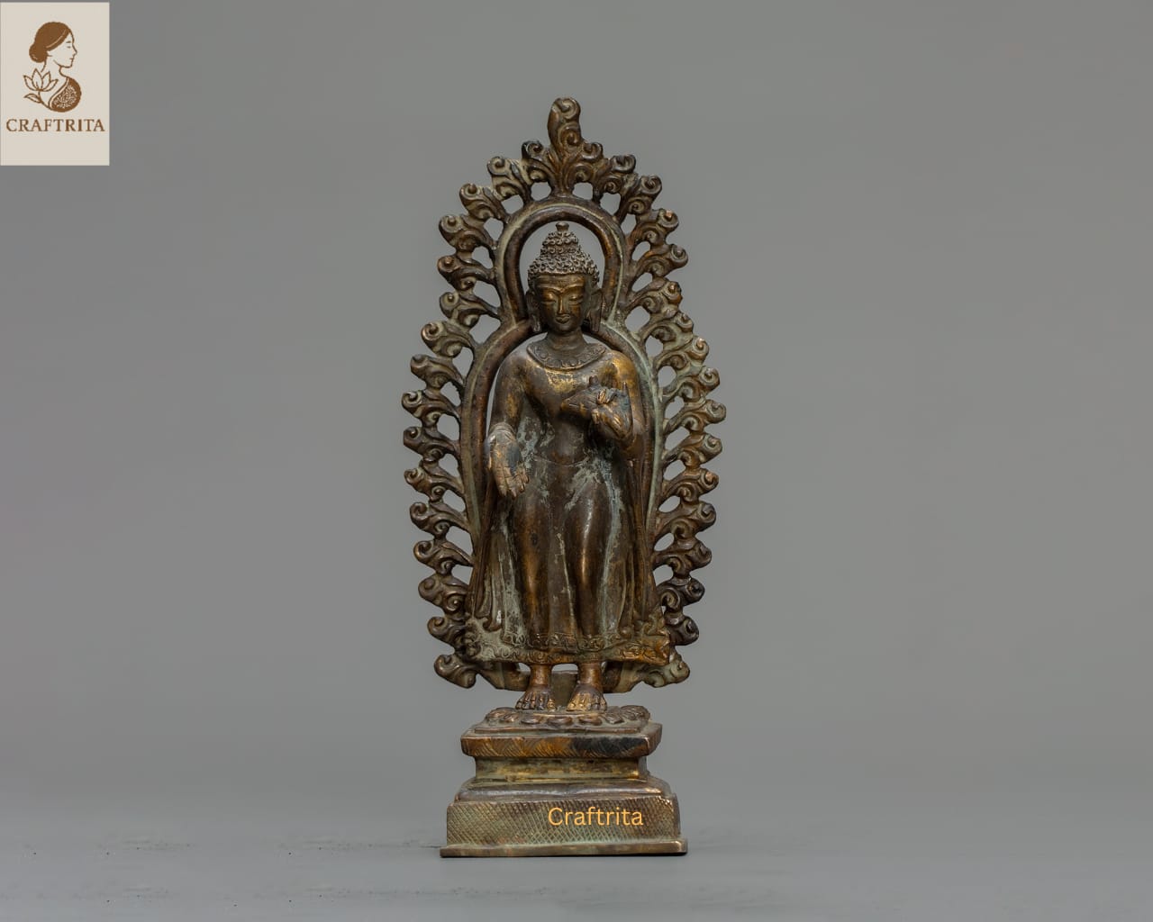 Dipankara Buddha Statue – Antique Finish Bronze & Copper Sculpture | Spiritual Home Decor