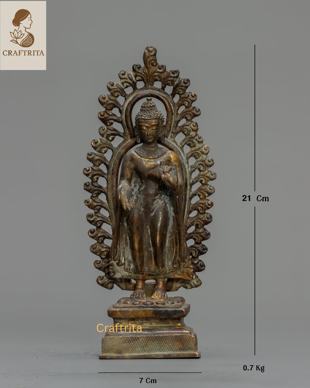 Dipankara Buddha Statue – Antique Finish Bronze & Copper Sculpture | Spiritual Home Decor