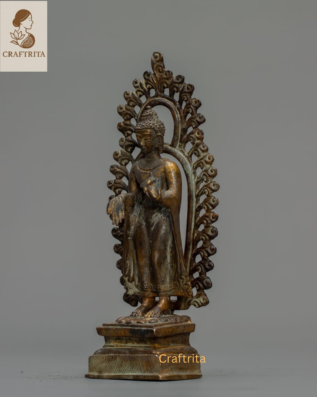 Dipankara Buddha Statue – Antique Finish Bronze & Copper Sculpture | Spiritual Home Decor