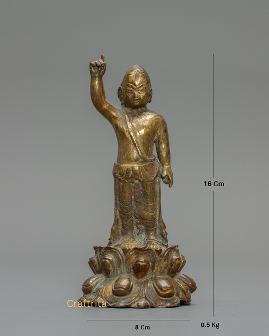 Little Buddha Statue 0.5kg – Handmade in Nepal | Bronze & Copper with Antique Finish | Tibetan Buddhist Art & Spiritual Home Decor