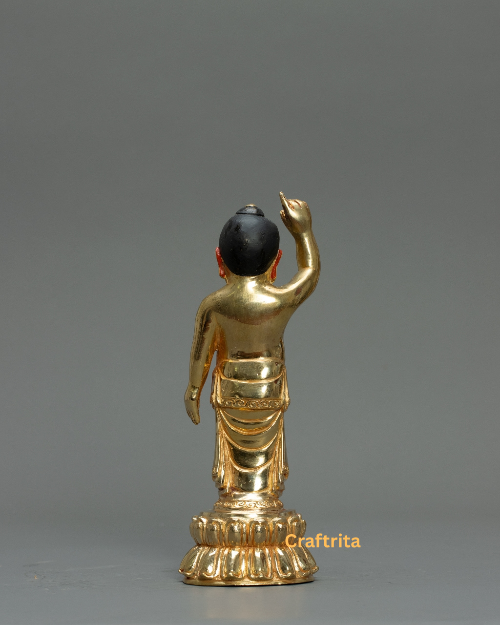 Little Buddha Statue – 0.8kg Handcrafted Copper Sculpture with 24K Gold Plating & Fire Gilding | Miniature Buddhist Art for Altar & Spiritual Decor