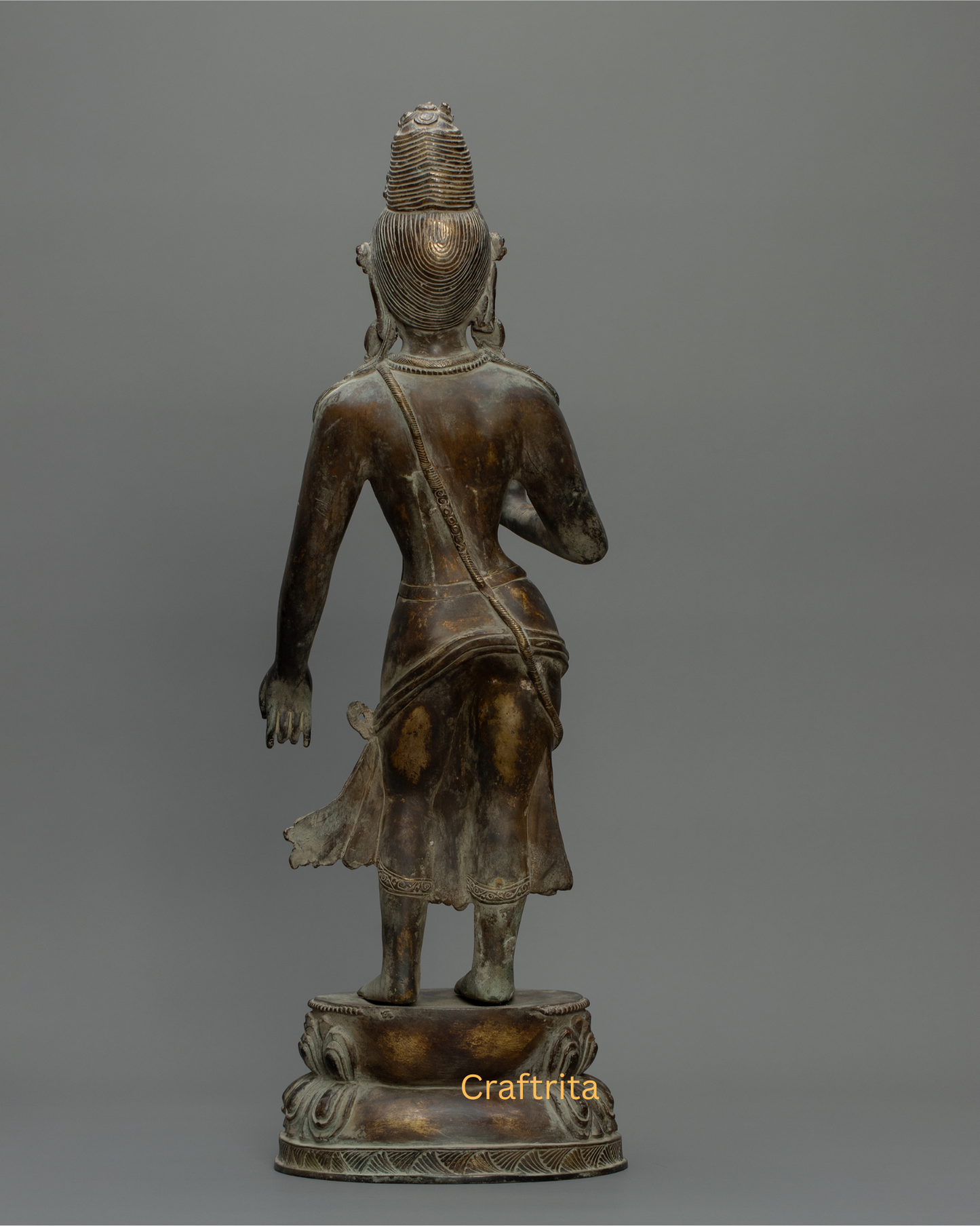 Maitreya Buddha Statue 6.5kg – Antique Finish Bronze & Copper Sculpture | Handmade Buddhist Art for Spiritual Home Decor