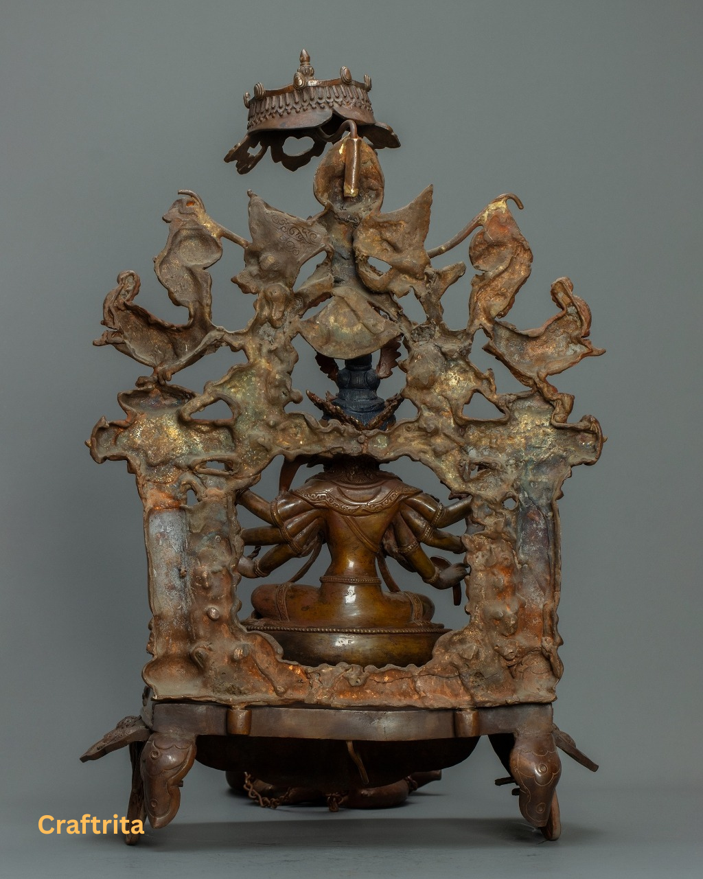 Artisan Manjushri Bodhisattva  – Handcrafted Oxidized Copper | Tibetan Spiritual Art for Meditation & Home