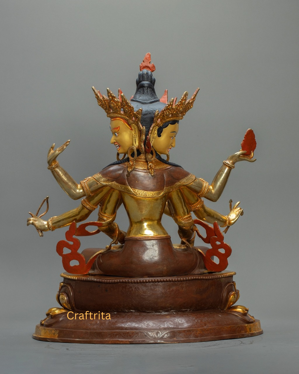 Namgyalma Buddha Statue 12.2 kg – Handmade Copper Body with 24K Gold Plating by Fire Gilding | Tibetan Buddhist Deity of Long Life & Protection