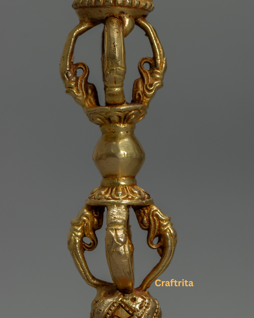 Phurba Ritual Dagger 1.5kg – Handmade in Nepal | Copper Body with 24K Gold Plating by Fire Gilding | Tibetan Buddhist Spiritual Tool & Sacred Art