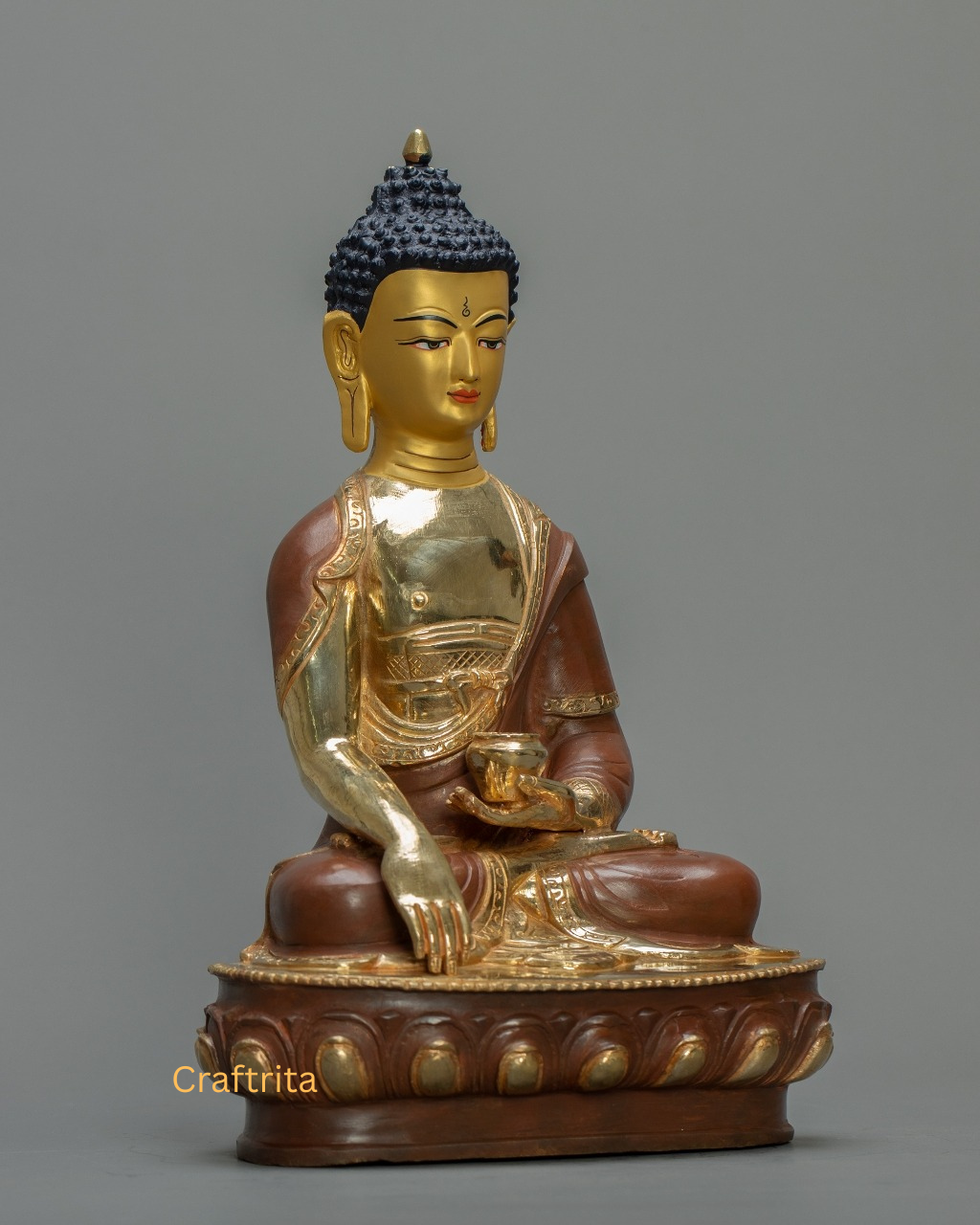 Shakyamuni Buddha Statue Handmade in Nepal  | Tibetan Buddhist Deity Sculpture for Meditation & Spiritual Home Decor
