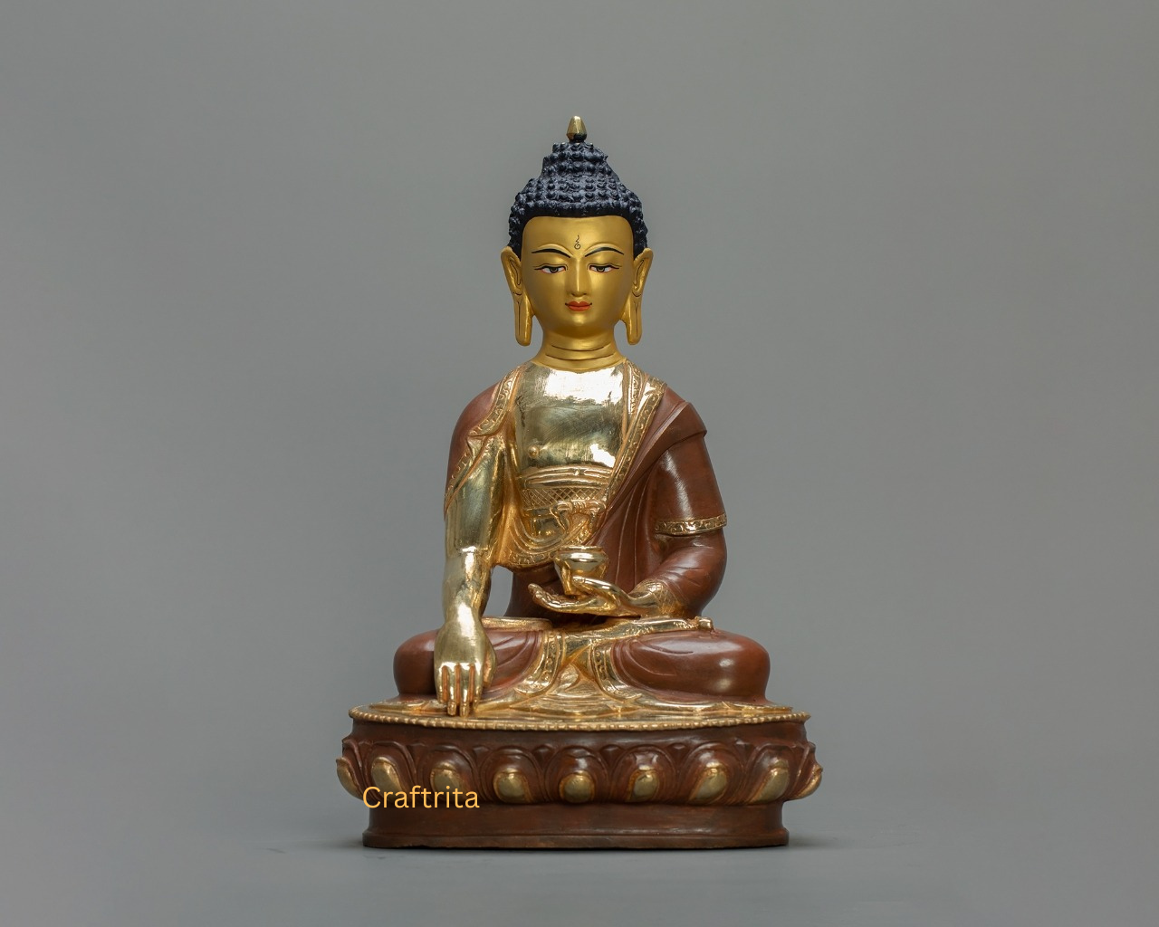Shakyamuni Buddha Statue Handmade in Nepal  | Tibetan Buddhist Deity Sculpture for Meditation & Spiritual Home Decor