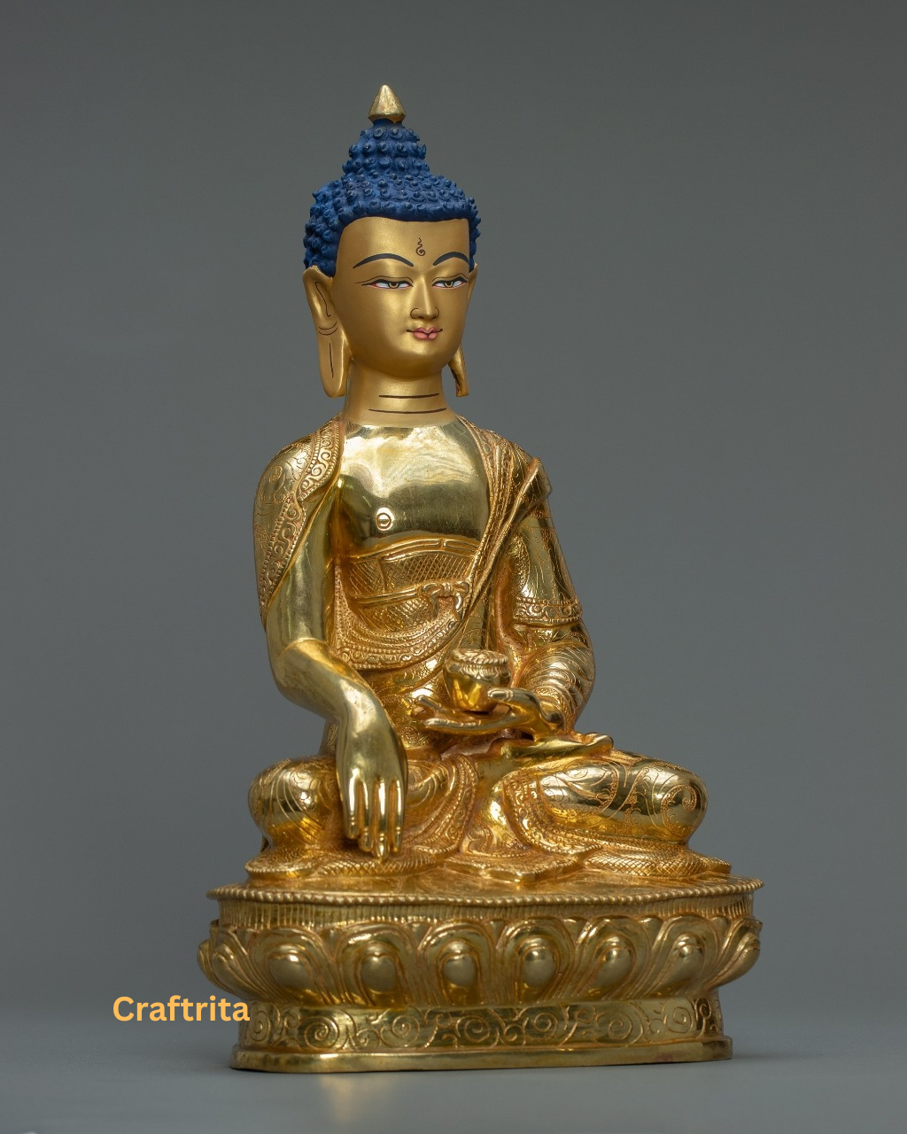 Shakyamuni Buddha Meditation Statue – Handcrafted in Nepal | Symbol of Enlightenment & Peace | Tibetan Buddhist Art for Home Decor