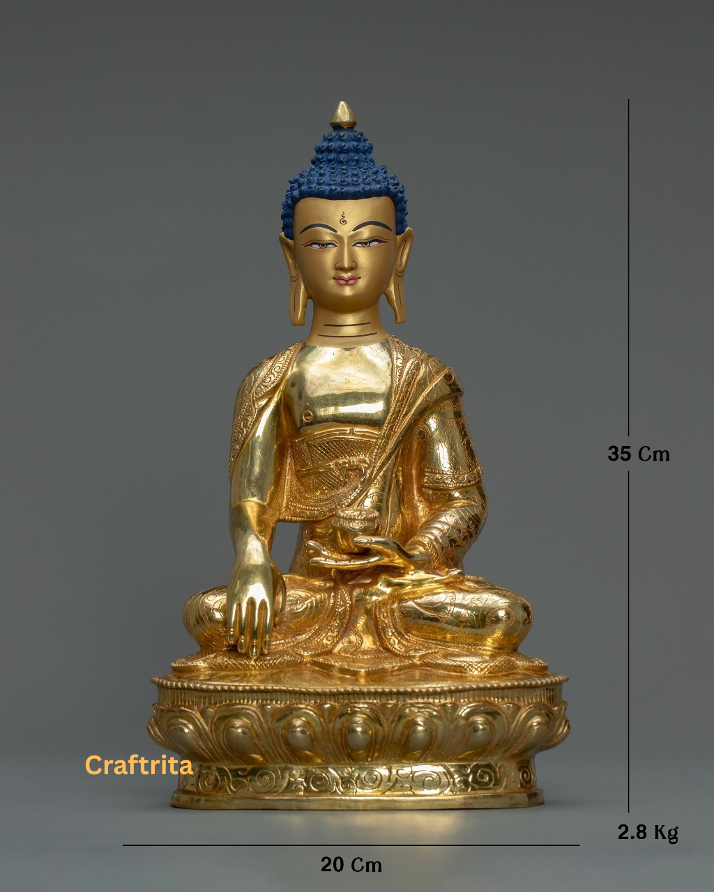 Shakyamuni Buddha Meditation Statue – Handcrafted in Nepal | Symbol of Enlightenment & Peace | Tibetan Buddhist Art for Home Decor