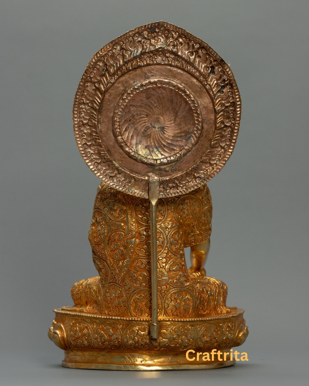 Shakyamuni Buddha Statue 3.6kg – Handcrafted Copper | 24K Gold-Plated Fire-Gilded Buddhist Art