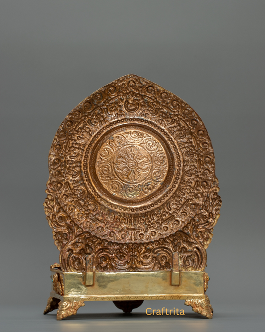 Shakyamuni Buddha on Throne Statue 2.6kg – Handmade in Nepal | Copper Body with 24K Gold Plating & Fire Gilding | Tibetan Buddhist Art & Spiritual Home Decor