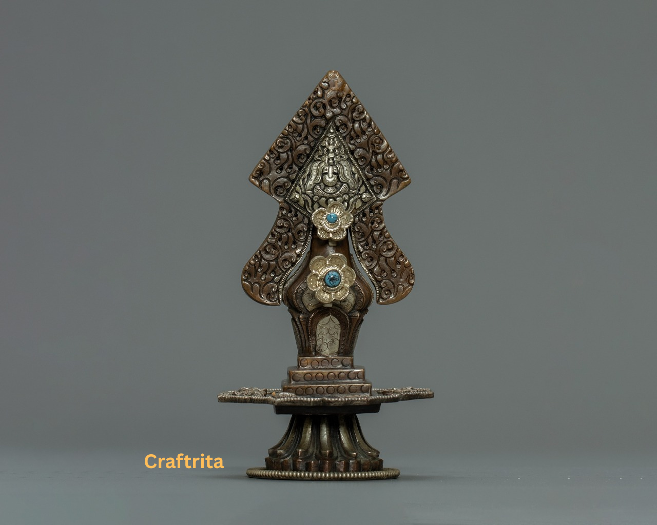 Tibetan Copper Torma  – Handmade Buddhist Ritual Offering for Altar & Meditation | Made in Nepal