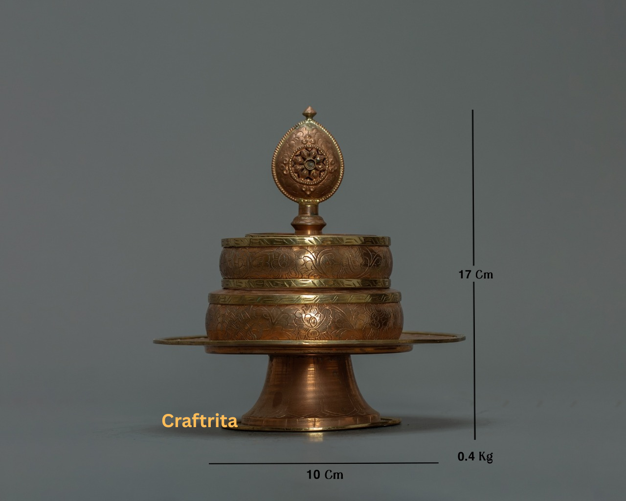 Handmade Tibetan Mandala Set – Copper Buddhist Ritual Art | Nepalese Spiritual Decor